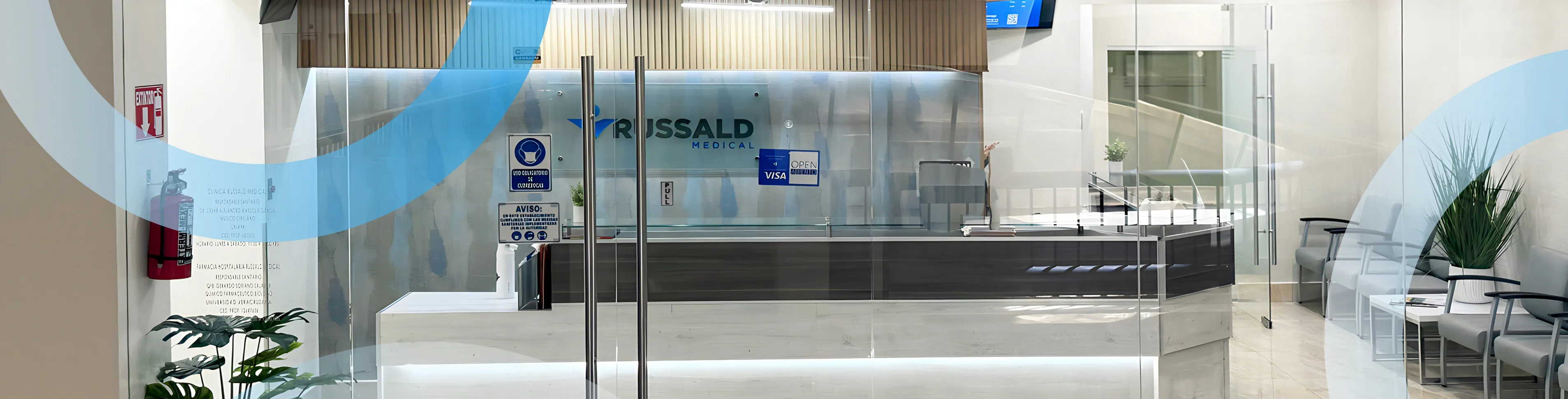 Russald Medical Center reception — modern clinic in Tijuana, Mexico